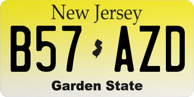 NJ license plate B57AZD