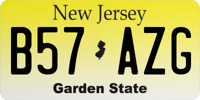 NJ license plate B57AZG