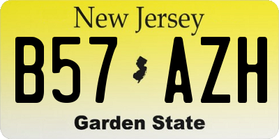 NJ license plate B57AZH