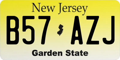 NJ license plate B57AZJ