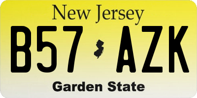 NJ license plate B57AZK
