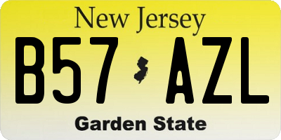 NJ license plate B57AZL