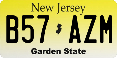 NJ license plate B57AZM