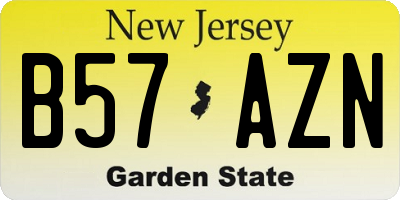 NJ license plate B57AZN