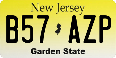 NJ license plate B57AZP