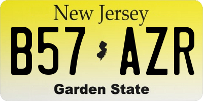 NJ license plate B57AZR