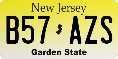 NJ license plate B57AZS