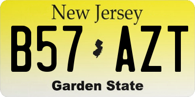 NJ license plate B57AZT