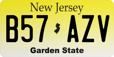 NJ license plate B57AZV