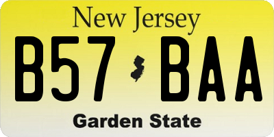 NJ license plate B57BAA