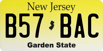 NJ license plate B57BAC