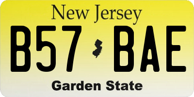 NJ license plate B57BAE