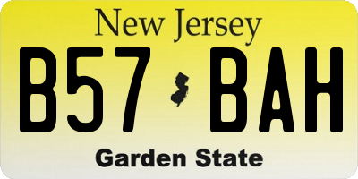 NJ license plate B57BAH