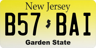NJ license plate B57BAI
