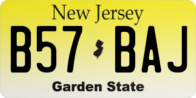 NJ license plate B57BAJ