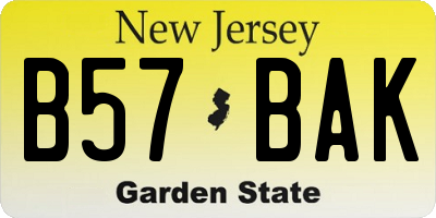 NJ license plate B57BAK