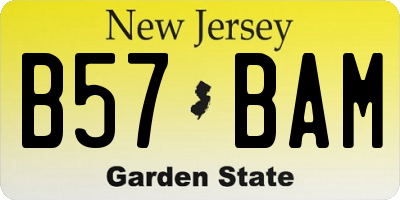 NJ license plate B57BAM