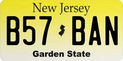 NJ license plate B57BAN