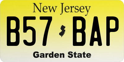NJ license plate B57BAP