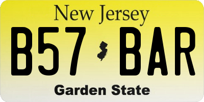 NJ license plate B57BAR