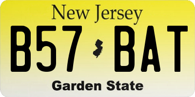 NJ license plate B57BAT