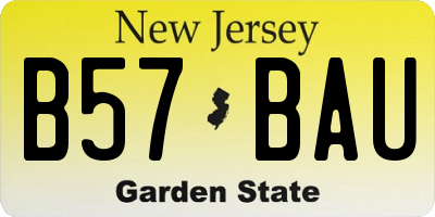 NJ license plate B57BAU