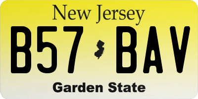 NJ license plate B57BAV