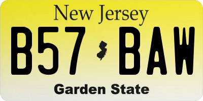 NJ license plate B57BAW