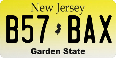 NJ license plate B57BAX