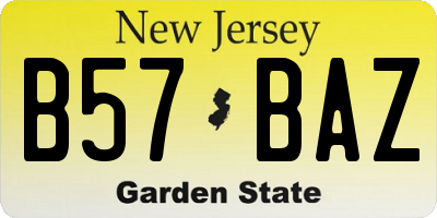 NJ license plate B57BAZ