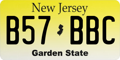NJ license plate B57BBC