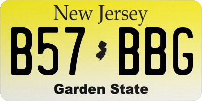 NJ license plate B57BBG