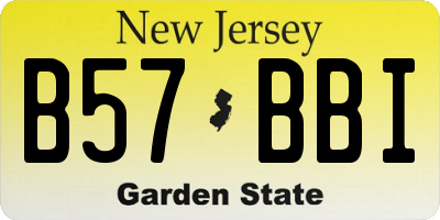 NJ license plate B57BBI