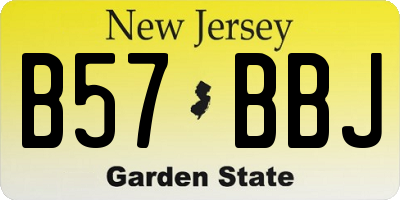 NJ license plate B57BBJ