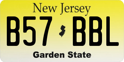 NJ license plate B57BBL