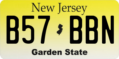 NJ license plate B57BBN