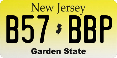 NJ license plate B57BBP