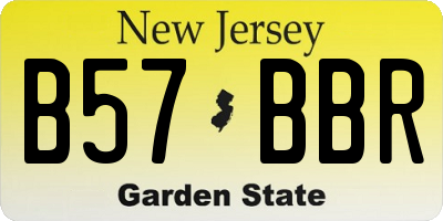 NJ license plate B57BBR
