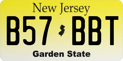 NJ license plate B57BBT