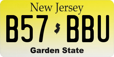 NJ license plate B57BBU