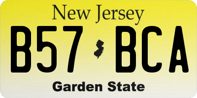 NJ license plate B57BCA