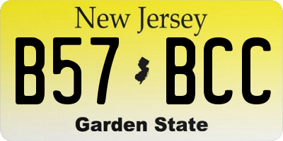 NJ license plate B57BCC