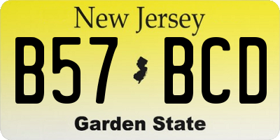 NJ license plate B57BCD