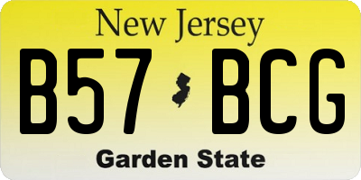 NJ license plate B57BCG
