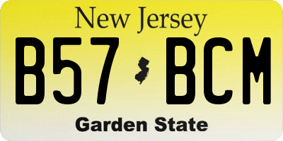 NJ license plate B57BCM