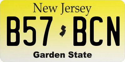 NJ license plate B57BCN