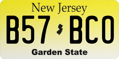 NJ license plate B57BCO