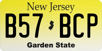 NJ license plate B57BCP