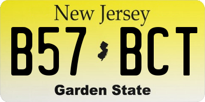 NJ license plate B57BCT