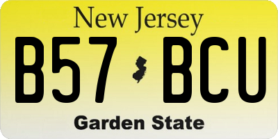 NJ license plate B57BCU